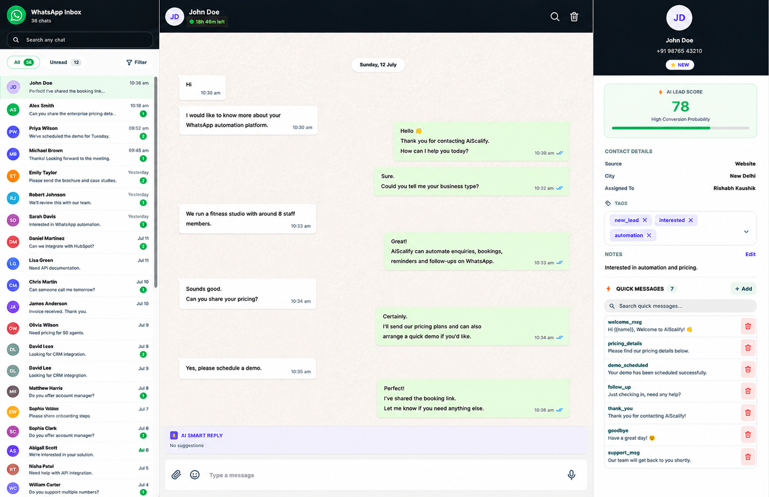 inbox dashboard